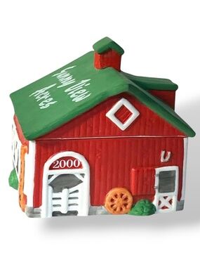 Vintage Figis Horse Barn Trinket Box Hand Painted Porcelain Farmhouse Decor 2000